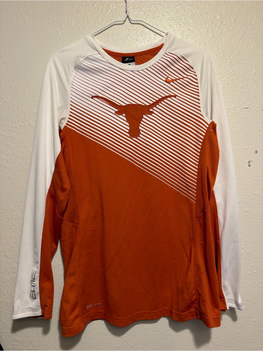 Nike Longhorns Performance Long Sleeve Top - Orange & White
